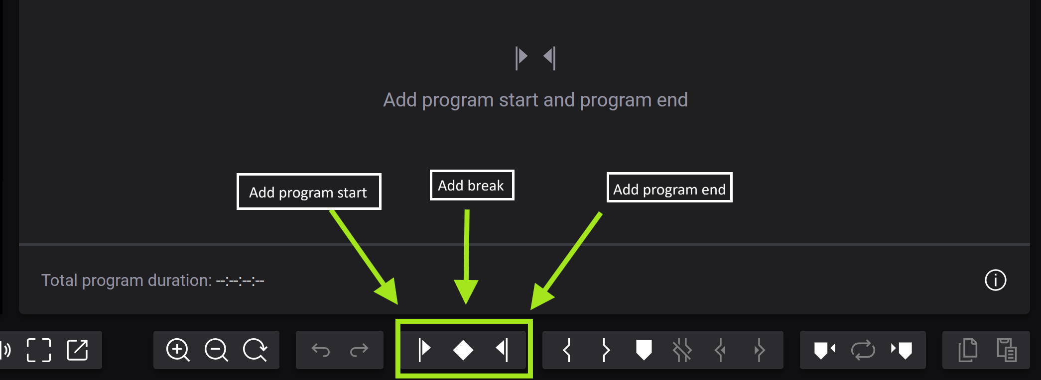 Ad break toolbar