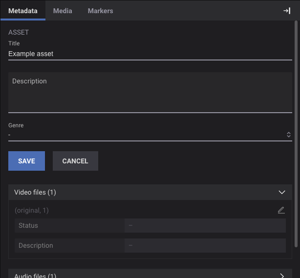 Asset metadata form