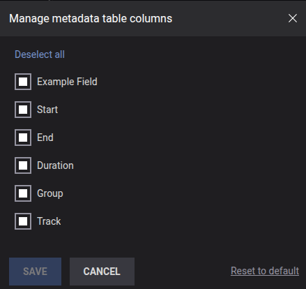 Manage table columns